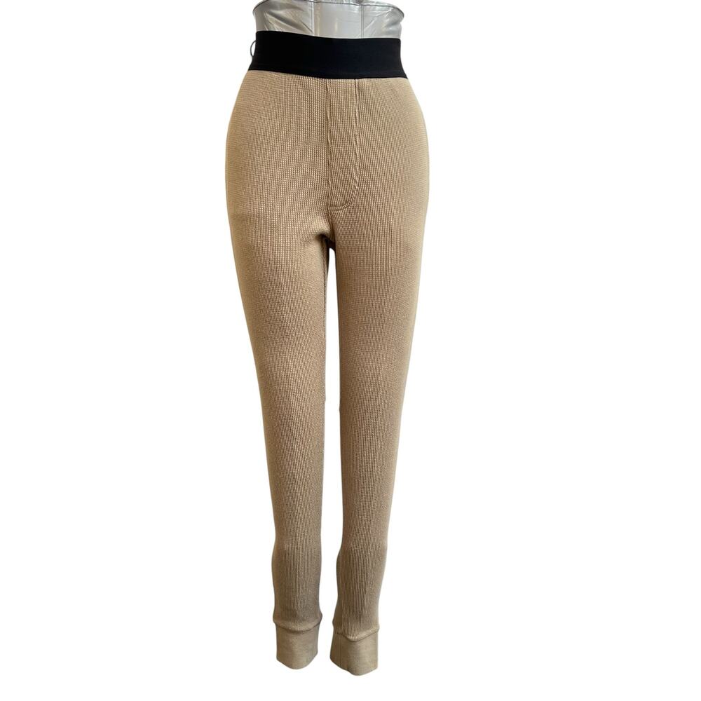 FOG Essentials Fear Of God Waffle Knit Thermal Leggings Tan Size Small